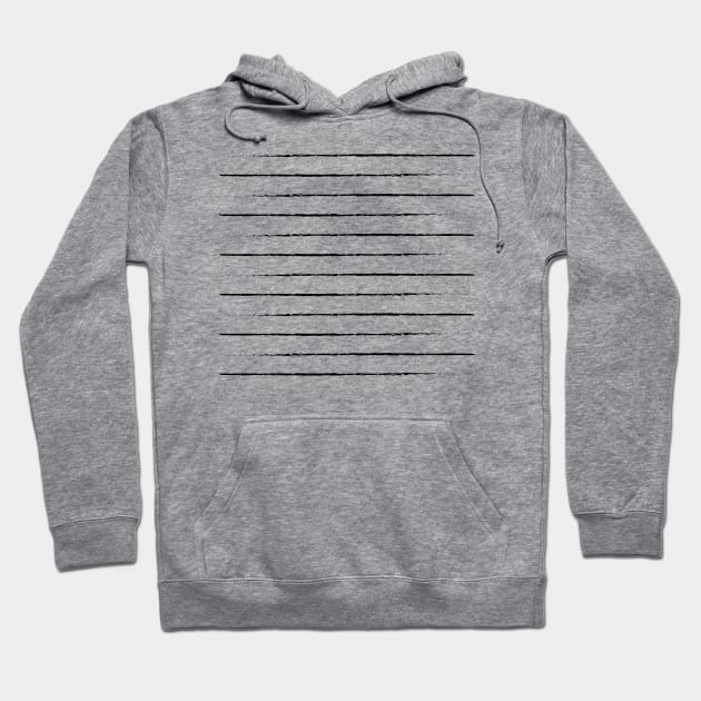 Minimal Simple White Background Black Lines Stripes Hoodie by fivemmPaper